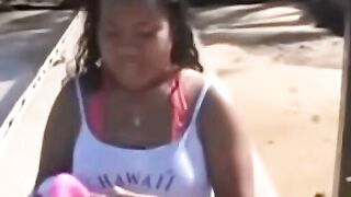 Island Vixen Seduces Black Stud With Her Massive Natural Boobs & Curvy Body