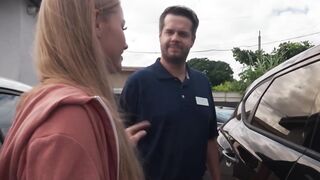 Blondes Ride Best - McKenzee Mace Fucks A Stranger In The Back Seat
