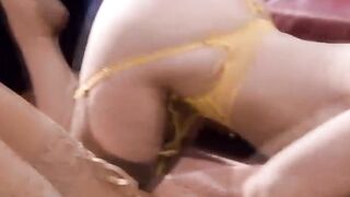Busty Suburban Wives - Stocking-Clad MILFs Share Lesbian Pleasure