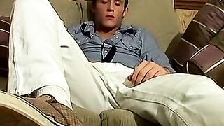 Hayden's Hot Jerk-Off Session - Footjob & Solo Male Masturbation