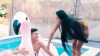 Andreia Deluxe's Poolside Adventure - Long Penis Surprise