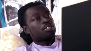 Ebony Hostess #1 - Black Girl Gets A Big Load In Her Mouth