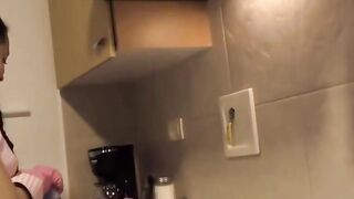 Cleaning Lady Mature Milf Rides A Big Dick And Deep Throws POV Blowjob