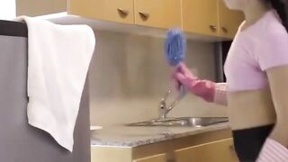 Cleaning Lady Mature Milf Rides A Big Dick And Deep Throws POV Blowjob
