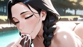 Горячая милфа сосет черный член на природе 1 серия