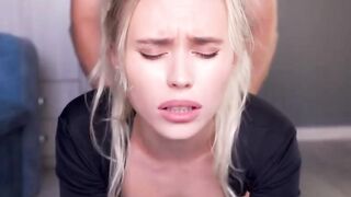 Petite Step-Mother's Deep Throat Blow Job POV with Creampie Finish