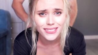 Petite Step-Mother's Deep Throat Blow Job POV with Creampie Finish