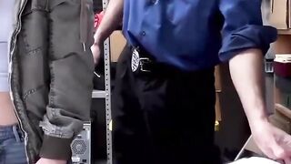 Teen Blonde Gets A Lesson In Shoplifting With An Older Man's Big Dick - Policeman & Thief Sex!