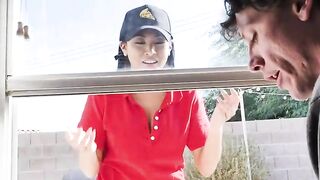 Asian Cutie EMBER SNOW Faces A Huge Dick In The Gloryhole