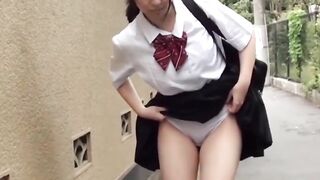 Naughty college girl Challenged To Hike Her Skirt And Show Off In Public