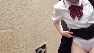 Naughty college girl Challenged To Hike Her Skirt And Show Off In Public