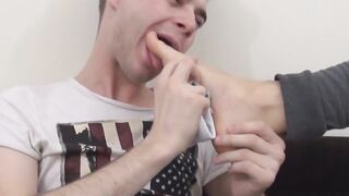 Foot Worship - Old Man Fucks barely legal Guy's Ass After Toe Sucking