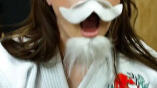 Hot & Horny Crossdresser Teaches Karate Lesson in Bed