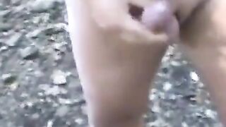 Outdoors Hunks Jacking Off Together - Public Jerk-Off Session