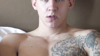 Tatted-Up Amateur Jacks Off & Shoots A Huge Load