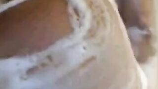 Big-Booty Latin Babe with Massive Boobs Fucks in Steamy Bathroom