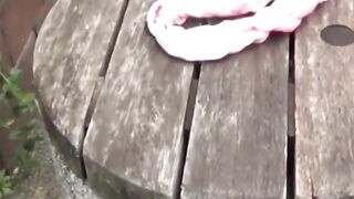 Petite college girl's Wet Pantie Adventure - Close-Up View of Asain Cutie