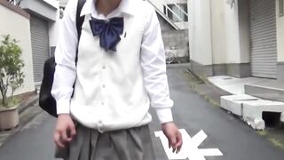 Petite college girl's Wet Pantie Adventure - Close-Up View of Asain Cutie