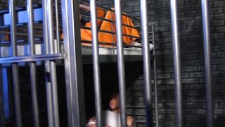 Ink-Clad Thug Gangbanged by Prison Guards