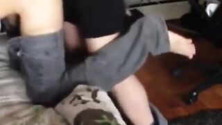 Dominatrix Mistress Fucks Her Pet Boy's Ass And Makes Him Suck On His Own Load