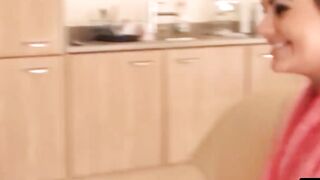 Teenage Cutie Tina Gets Facial Blast From Older Guy
