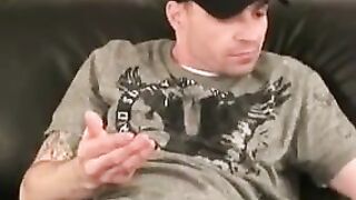 Hairy Thighs & Balls - Amateur Stroking Hairless Chest In Solo Masturbation