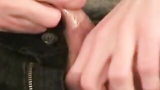 Hairy Thighs & Balls - Amateur Stroking Hairless Chest In Solo Masturbation