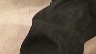 Hairy Thighs & Balls - Amateur Stroking Hairless Chest In Solo Masturbation