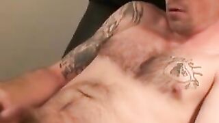 Hairy Thighs & Balls - Amateur Stroking Hairless Chest In Solo Masturbation