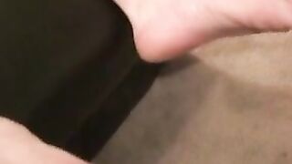 Hairy Thighs & Balls - Amateur Stroking Hairless Chest In Solo Masturbation
