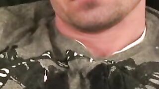 Hairy Thighs & Balls - Amateur Stroking Hairless Chest In Solo Masturbation