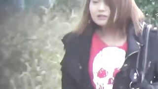 Asian Cutie Outdoor Pee Fetish - Wetting Herself in Public