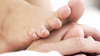 Foot Job Goddess - Small-Tit Milf Gives Footjob to Guy's Big Dick
