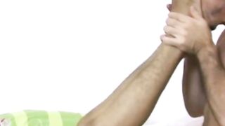 Asian Twinks Footjob Delight - Hot barely legal Guy Masturbates With Dad's Feet