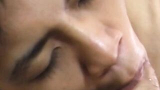 Asian Twinks Footjob Delight - Hot barely legal Guy Masturbates With Dad's Feet