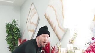 Anal Holiday Surprise! Anal Sex with Husband's Friend in Christmas Stockings