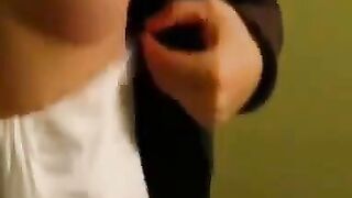 Public-Blowing - Busty Brunette Teenage Slut Sucks Dick In Gloryhole