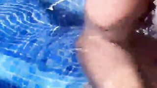 Teacher with Moisa Robert on summer vacation at the pool and the teacher tells moisa