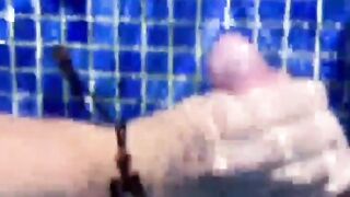 Teacher with Moisa Robert on summer vacation at the pool and the teacher tells moisa