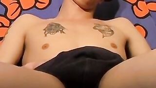 Horny Hunk Jerks Off His Massive Dick In Black Underwear