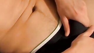 Horny Hunk Jerks Off His Massive Dick In Black Underwear