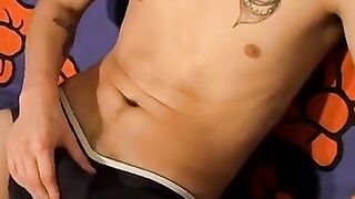 Horny Hunk Jerks Off His Massive Dick In Black Underwear