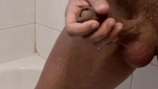 Ink-Encrusted Muscles - Brazillian Hunk Masturabtes Under Shower