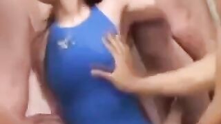 Asian Babe's Sexy Poolside Dance Party