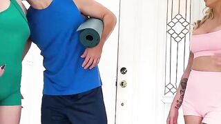 3some Fitness Fun! Teen MILF Threesome with Older Guy & women
