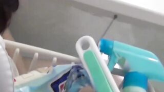 Japanese babe enjoys sensual masturbation session captured by secret camera