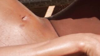 Petite Asian Teen Strips Poolside - Exotic Dancer Angel Constanza