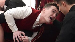 Threesome Frenzy - Three Hunks Share Blonde Babe In A Wild Orgy