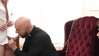 Threesome Frenzy - Three Hunks Share Blonde Babe In A Wild Orgy