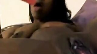 Erotic Sensuality - Black Girl Uses Dildo to Masturbate on Webcam